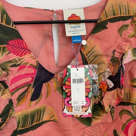 Anthropologie Farm Rio Yasmine ruffled blouse S - Picture 6 of 9
